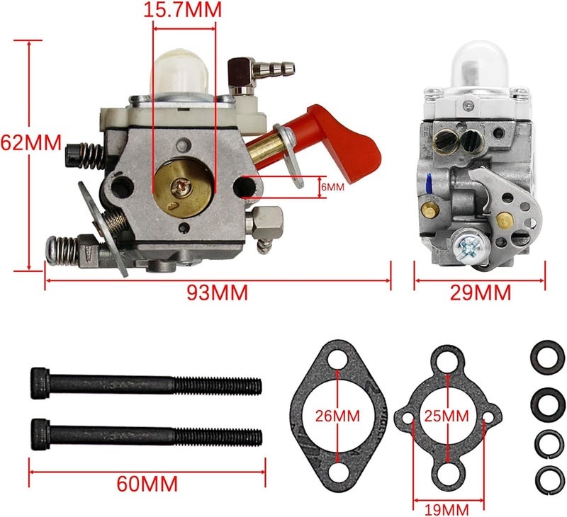 FLMLF High Performance Carburetor Replace Red for Walbro WT 668 Carb Red for 1/5 HPI Baja 5B FG ROVNA KM RCMK Losi 5ive-T Zenoah CY Engine - Image 2